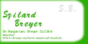szilard breyer business card